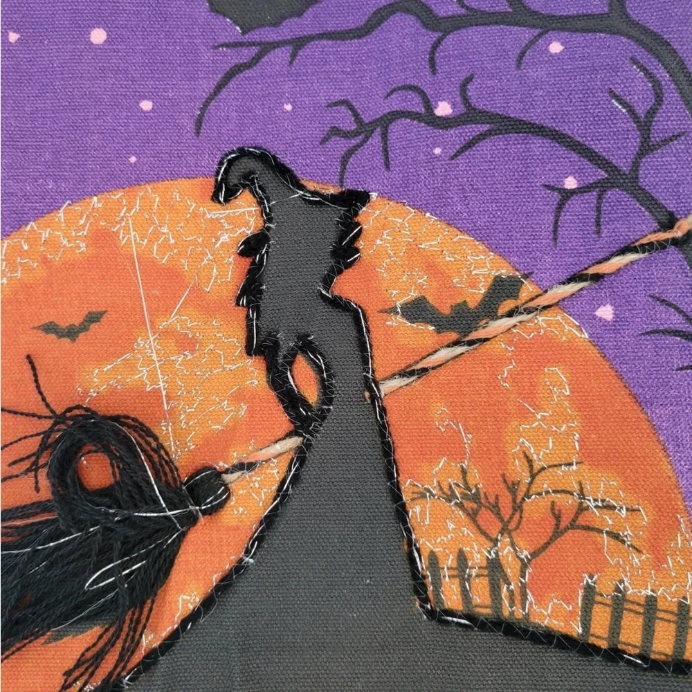 Rachel Zoe Halloween Kitchen Towel - Purple and Orange